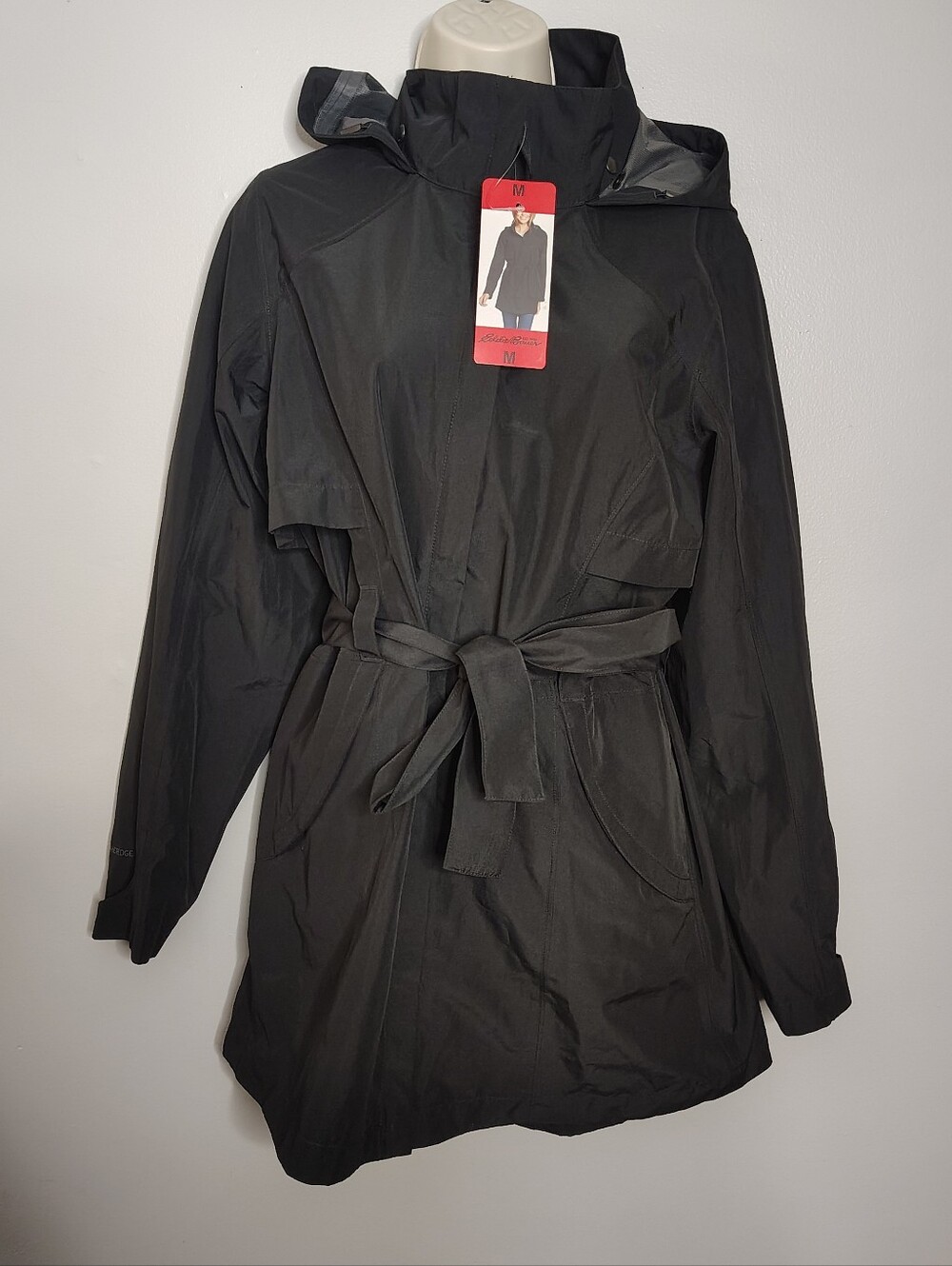Eddie Bauer Black Weatheredge Kona Trench Coat Women's Size Medium New